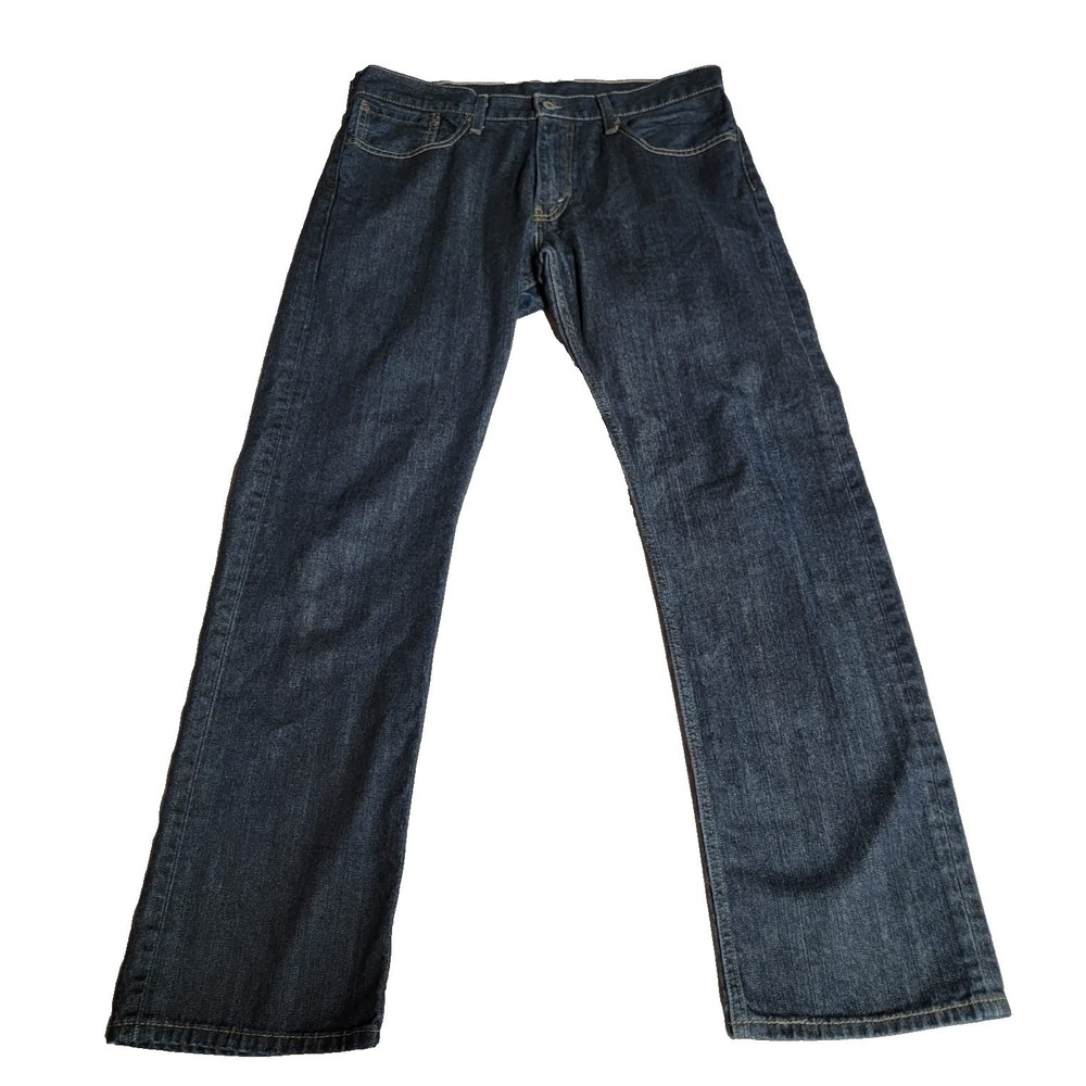 Levis 514 Jeans Mens 34x32 Blue Straight Denim Zip Fly Dark Wash Regular Fit